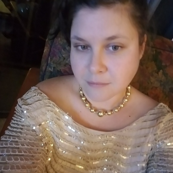 Vintage Y2K Gold Sequin Sparkle Dress size M - Picture 3 of 3